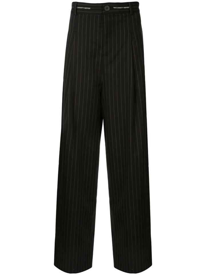 Necessity Sense Dobby Pleated Trousers - Black