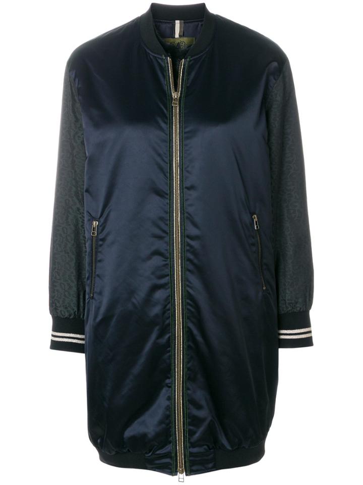 Alessandra Chamonix Long Panelled Bomber Jacket - Blue