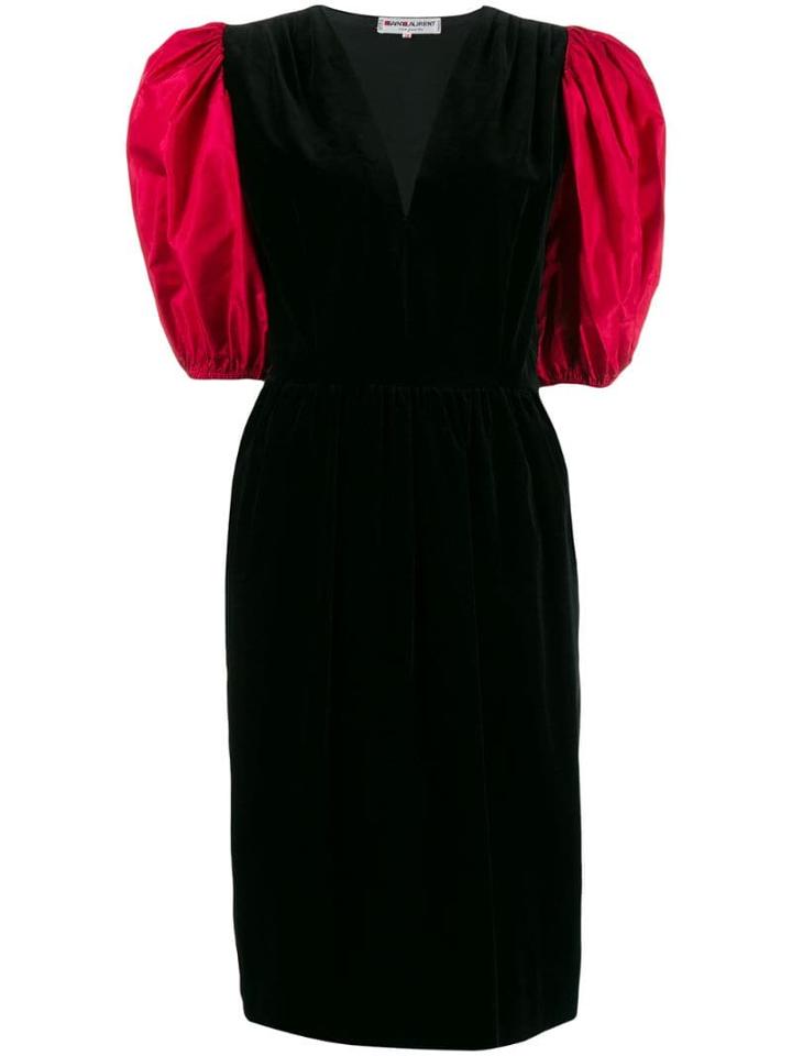 Yves Saint Laurent Pre-owned 1970's Balloon Sleeve Dress - Black
