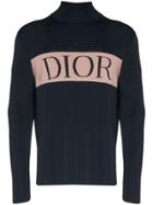 Dior Homme Intarsia Knit Logo Jumper - Blue