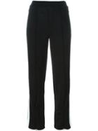 T By Alexander Wang Stripe Appliqué Track Pants, Women's, Size: M, Black, Polyester/cotton