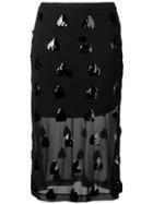 Mcq Alexander Mcqueen Sequin Embellished Sheer Skirt - Black