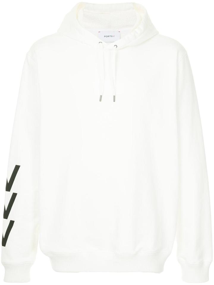 Ports V Printed Hooded Sweatshirt - White