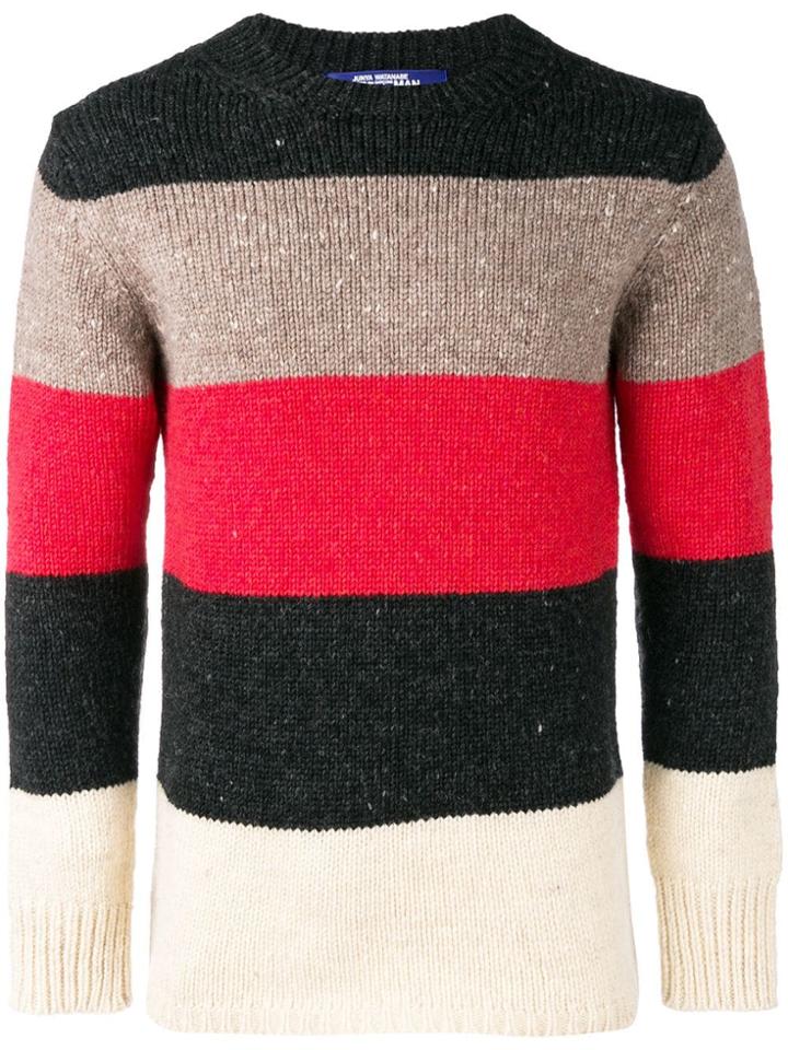 Junya Watanabe Man Colour Block Knit Jumper - Nude & Neutrals