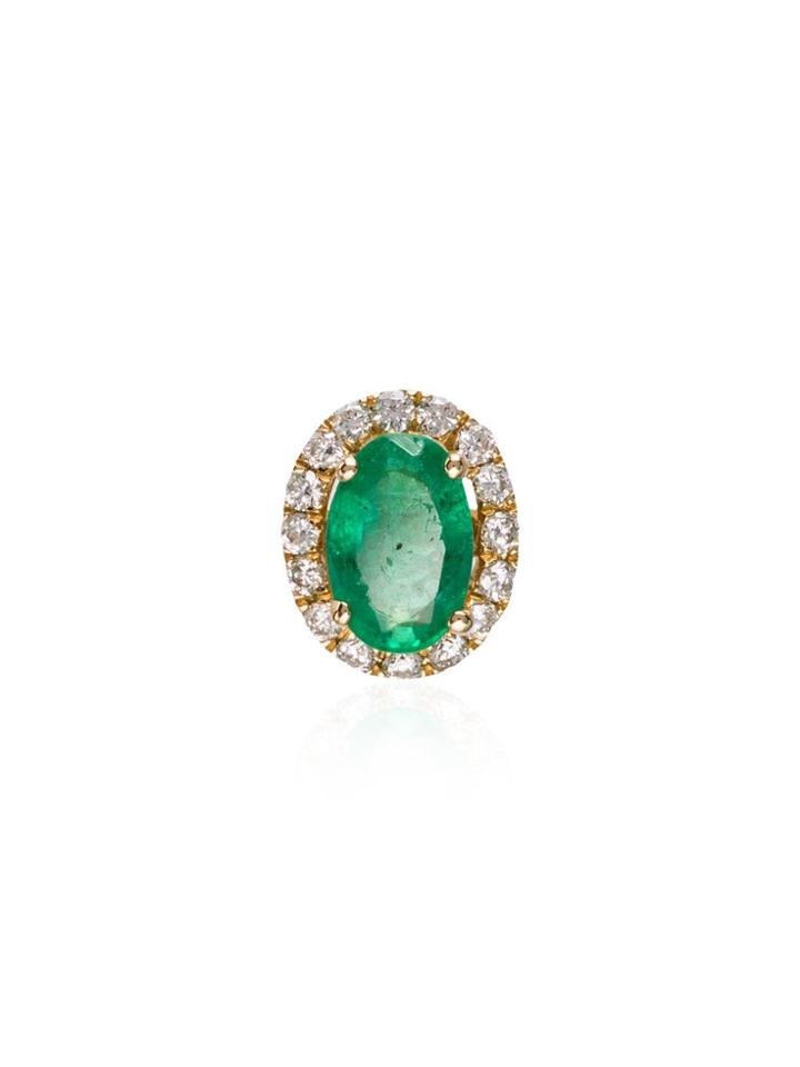 Rosa De La Cruz Rdlc Emrld Diam Std Oval Sngl Erng - Gold