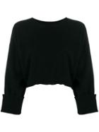 P.a.r.o.s.h. Crew Neck Cropped Jumper - Black