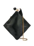 Rodo Pearl Detail Clutch Bag - Black
