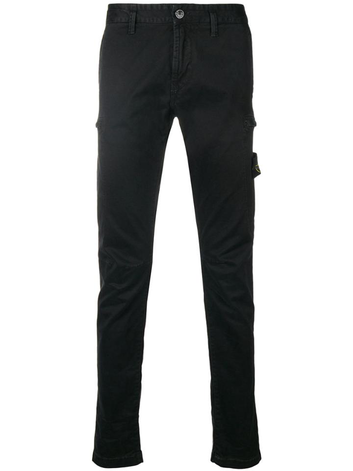 Stone Island Ruched Slim Trousers - Black
