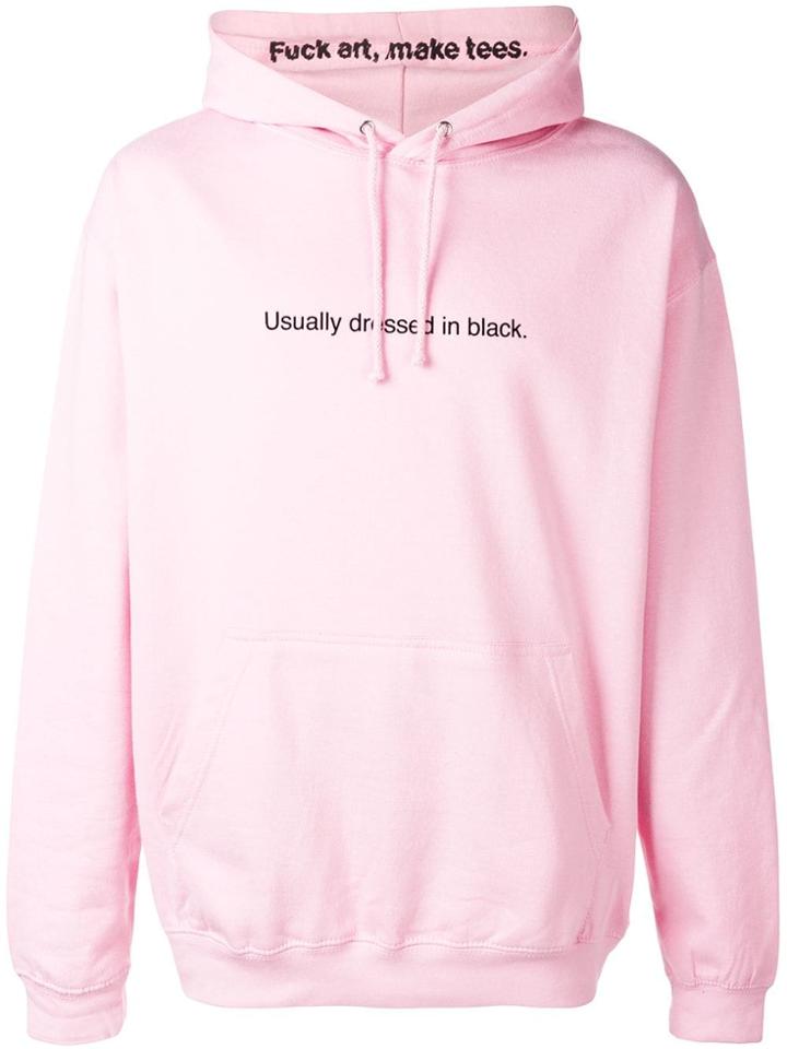 F.a.m.t. 'usually Dressed In Black' Printed Hoodie - Pink