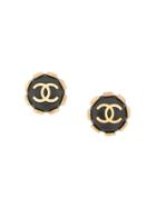 Chanel Pre-owned 1994 Textured Cc Earrings - Gold