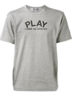 Comme Des Garçons Play Logo Print T-shirt, Men's, Size: Small, Grey, Cotton