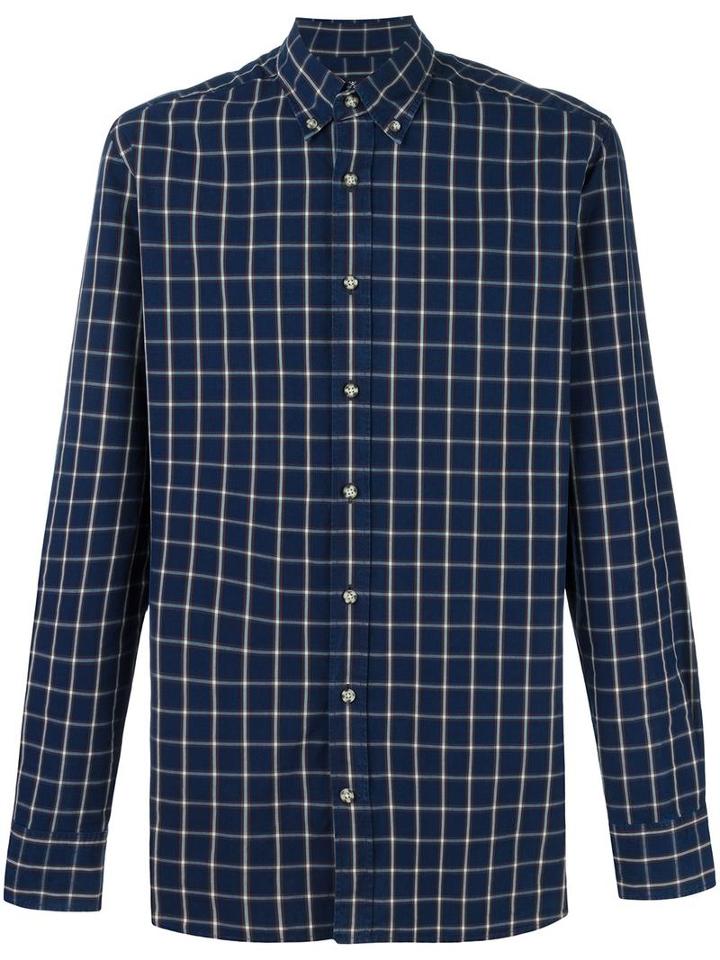 Hackett Checked Shirt, Men's, Size: Large, Blue, Cotton