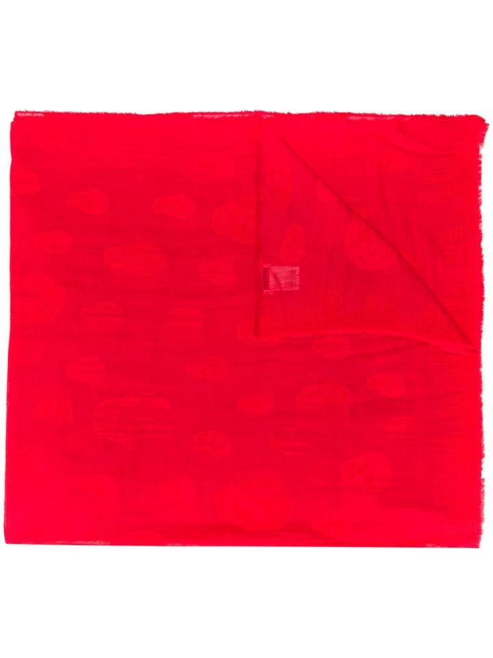 Alexander Mcqueen Polka Dot Woven Scarf - Red