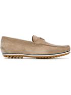Emporio Armani Logo Detail Loafers, Men's, Size: 8.5, Nude/neutrals, Suede/leather/rubber