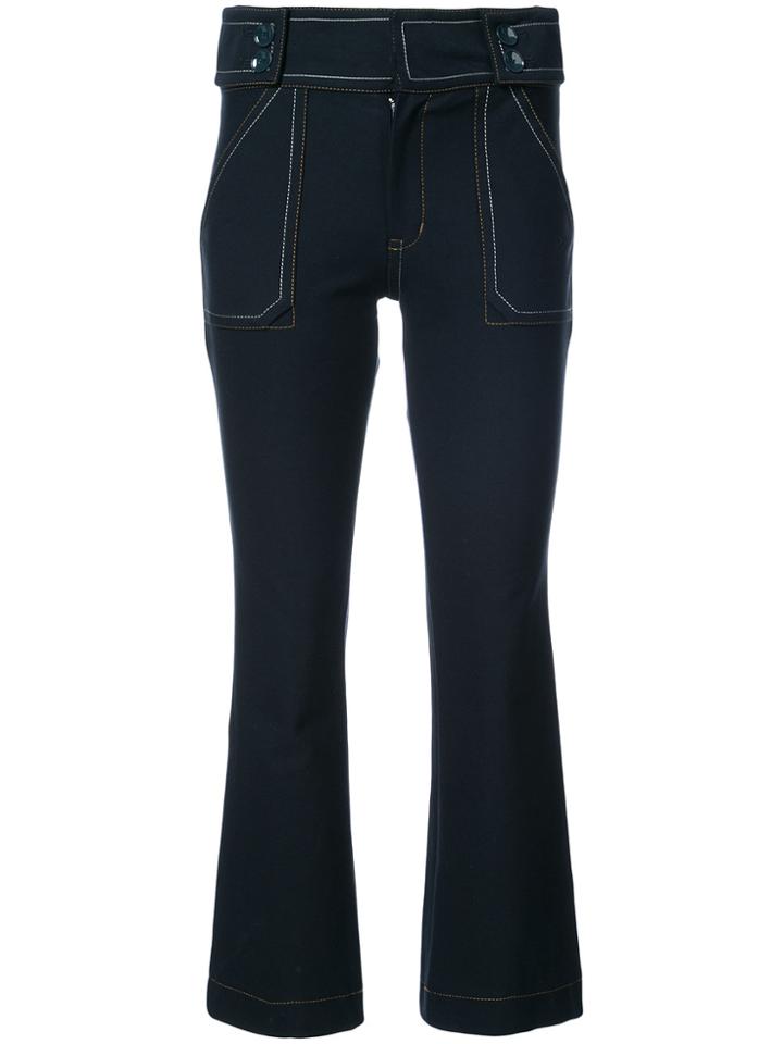 Derek Lam 10 Crosby Utility Cropped Flare Trouser - Blue