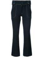 Derek Lam 10 Crosby Utility Cropped Flare Trouser - Blue