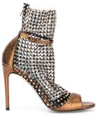 René Caovilla Galaxa Cage Booties - Gold
