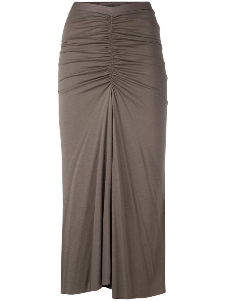 Rick Owens Lilies Gathered Detail Skirt - Grey