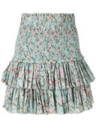 Isabel Marant Étoile Naomi Ruffle Floral Print Skirt - Green