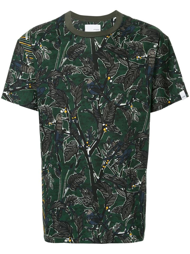 Yoshiokubo Dry Leaf Print T-shirt - Green