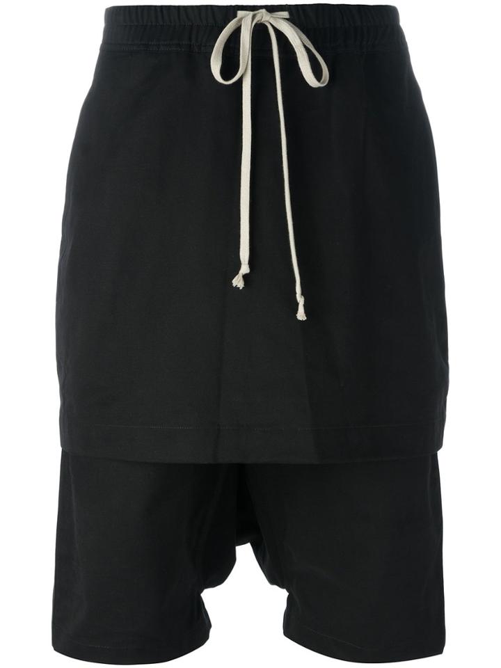 Rick Owens Drkshdw Drop Crotch Drawstring Shorts - Black