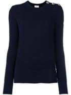 Moncler Quilted Knit Sweater, Women's, Size: Xs, Blue, Polyamide/polyester/viscose/virgin Wool