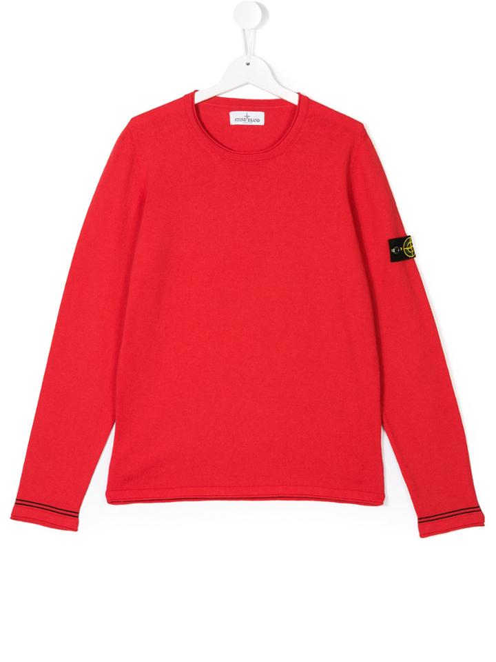Stone Island Junior Knitted Long Sleeve Top - Red