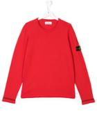 Stone Island Junior Knitted Long Sleeve Top - Red