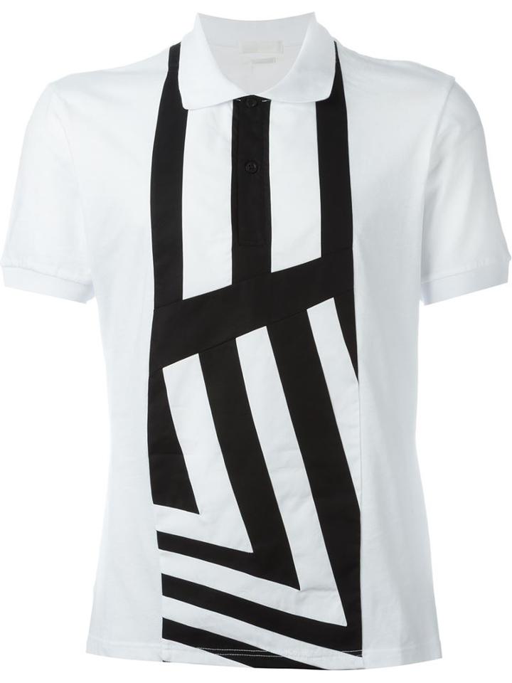Alexander Mcqueen - Striped Panel Polo Shirt - Men - Cotton - Xs, White, Cotton