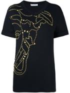 Versace Collection Star Stud T-shirt, Women's, Size: 46, Black, Viscose/spandex/elastane