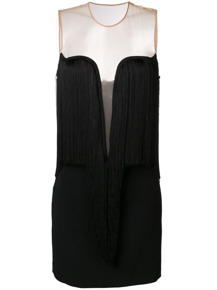 Stella Mccartney Fringed V-neck Dress - Black