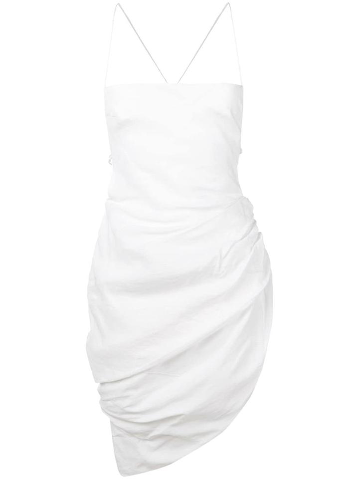 Jacquemus Sleeveless Ruched Mini Dress - White