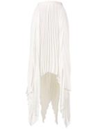 Khaite Asymmetric Pleated Skirt - White