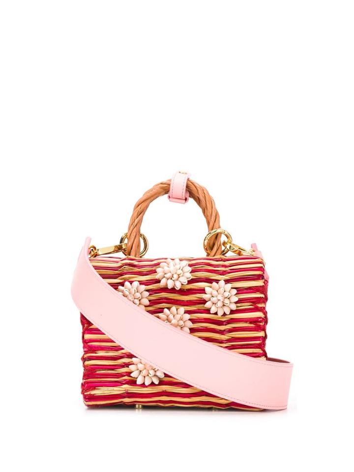 Heimat Atlantica Floral Embellished Tote - Red