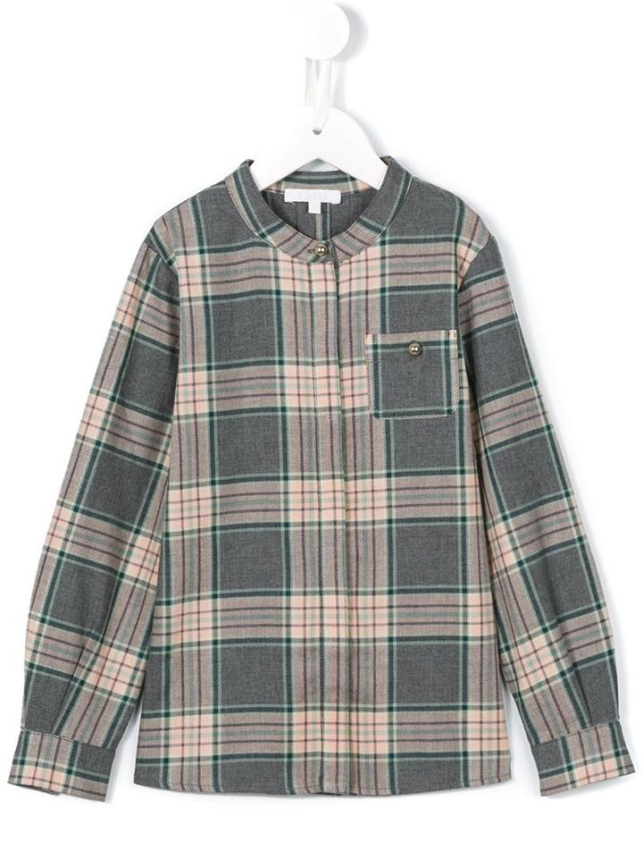 Chloé Kids Checked Blouse, Girl's, Size: 10 Yrs, Orange