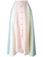 Peter Pilotto Rainbow Striped Skirt, Women's, Size: 10, Linen/flax