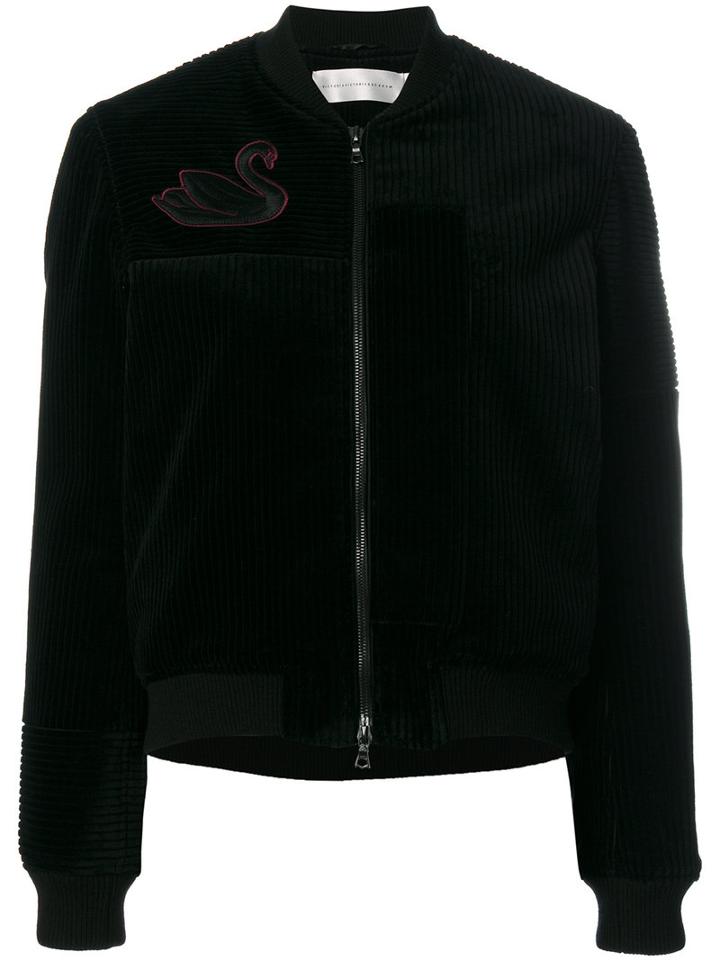 Victoria Victoria Beckham - Cropped Bomber Jacket - Women - Silk/cotton/viscose/wool - 10, Black, Silk/cotton/viscose/wool