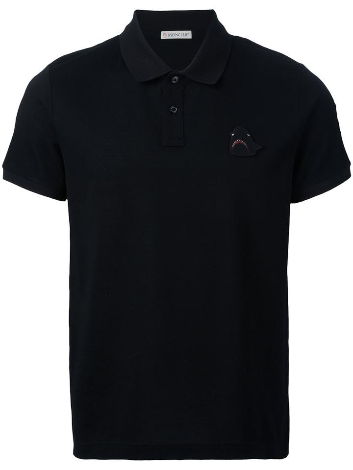 Moncler Shark Detail Polo Shirt, Men's, Size: Xl, Black, Cotton