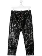 Dsquared2 Kids Teen Sequin Embroidered Trousers - Black