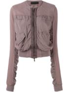 Haider Ackermann Zipped Bomber Jacket, Women's, Size: 40, Pink/purple, Cotton/viscose
