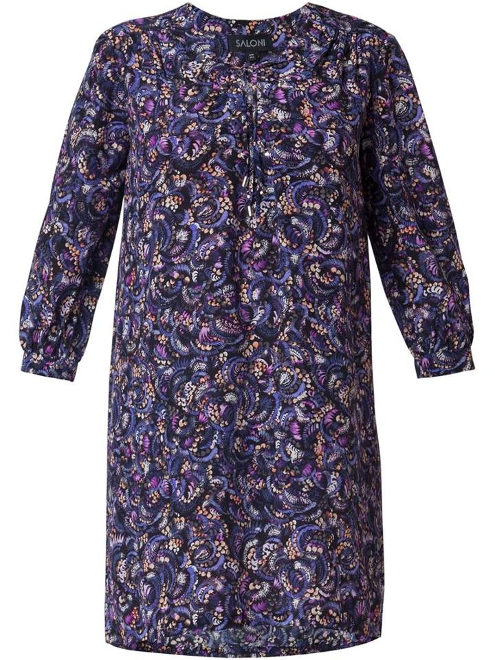 Saloni Gigi Eyelet Dress, Women's, Size: 10, Blue, Silk