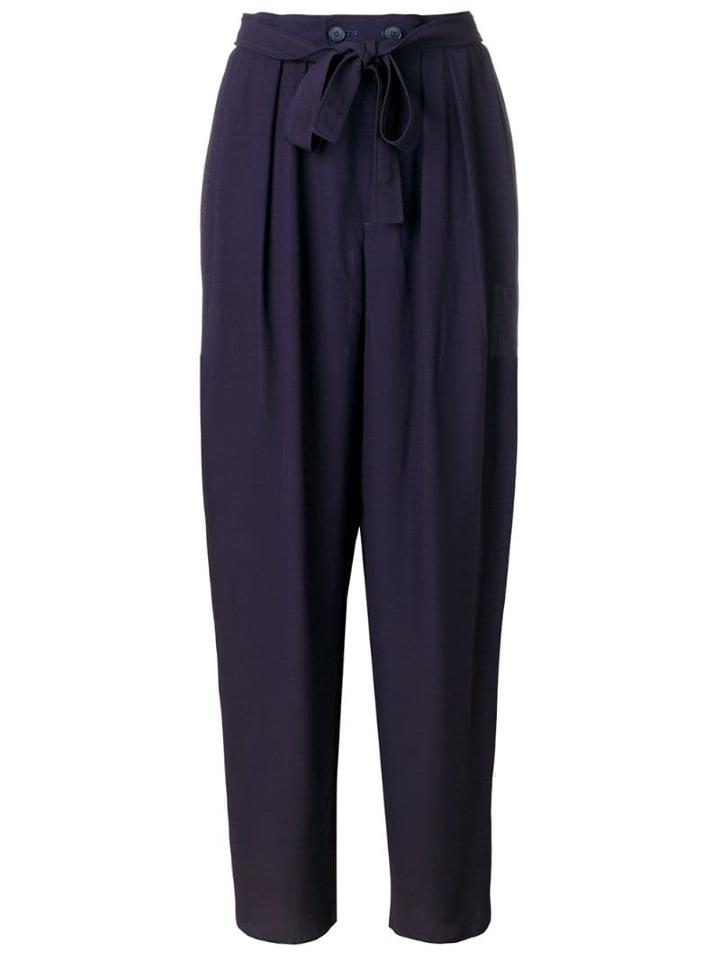 Yves Saint Laurent Pre-owned Tie Waist Trousers - Purple