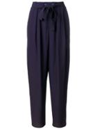Yves Saint Laurent Pre-owned Tie Waist Trousers - Purple
