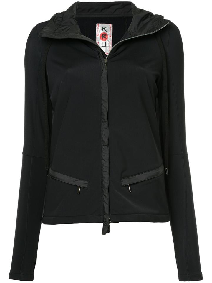 Kru Zebra Stripe Softshell Hoodie - Black