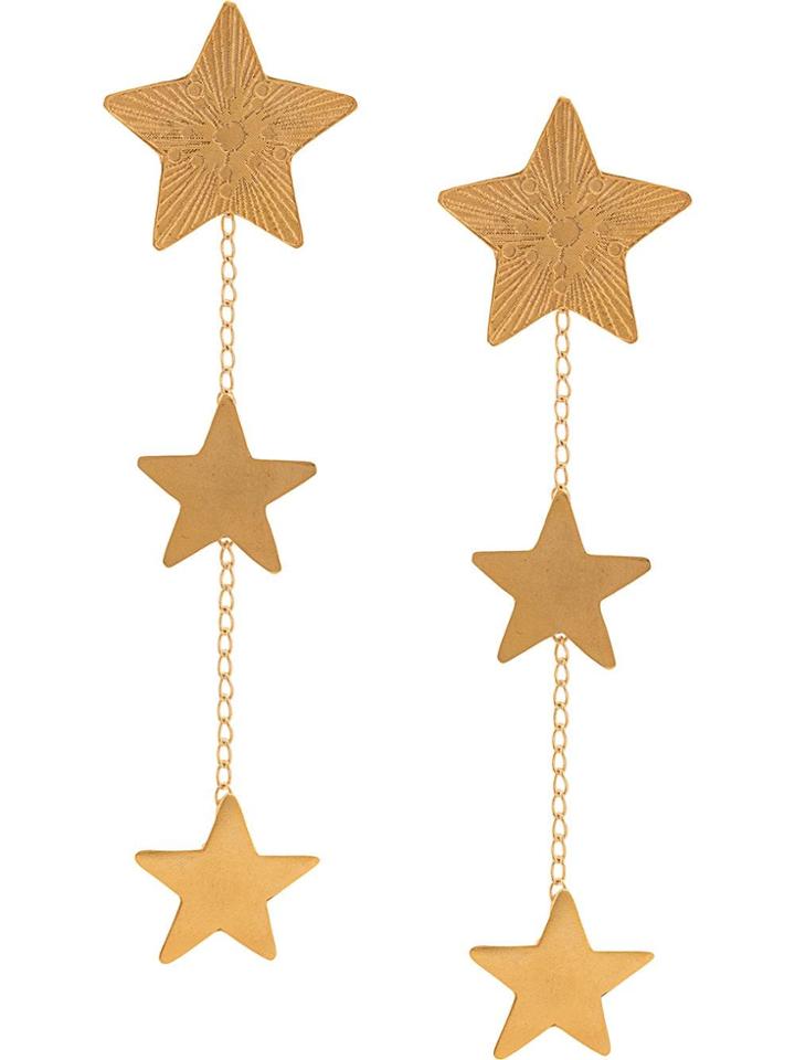 Mercedes Salazar Long Star Earrings - Gold