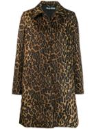 Miu Miu Leopard Print Coat - Neutrals