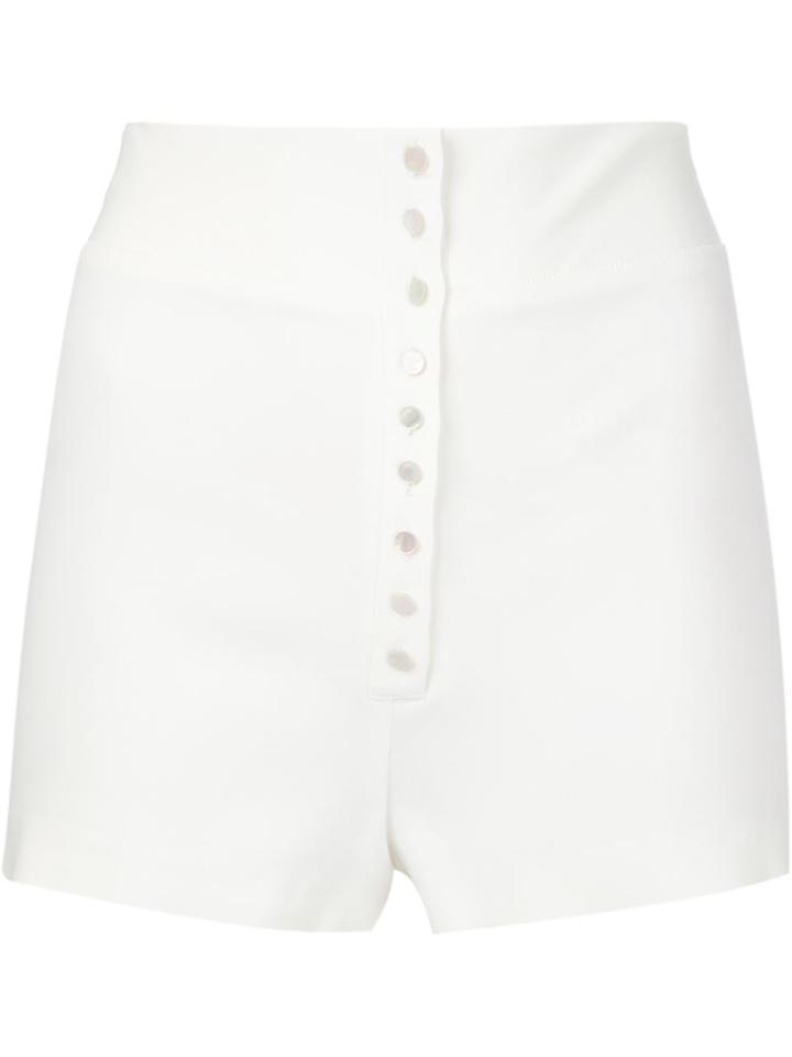 High Waisted Shorts, Women's, Size: 42, White, Viscose/acetate/spandex/elastane, Calvin Klein Collection