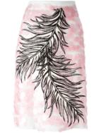 Emilio Pucci Embroidered Feather Skirt, Women's, Size: 42, Pink/purple, Silk/polyamide/viscose/spandex/elastane