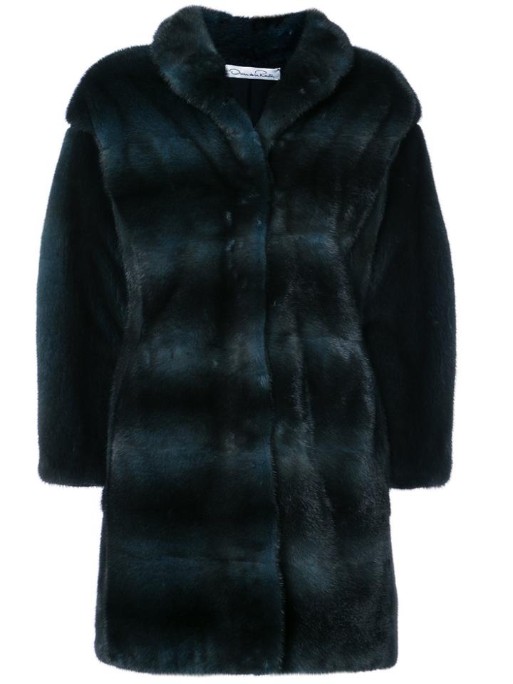 Oscar De La Renta Shawl Collar Fur Coat - Black