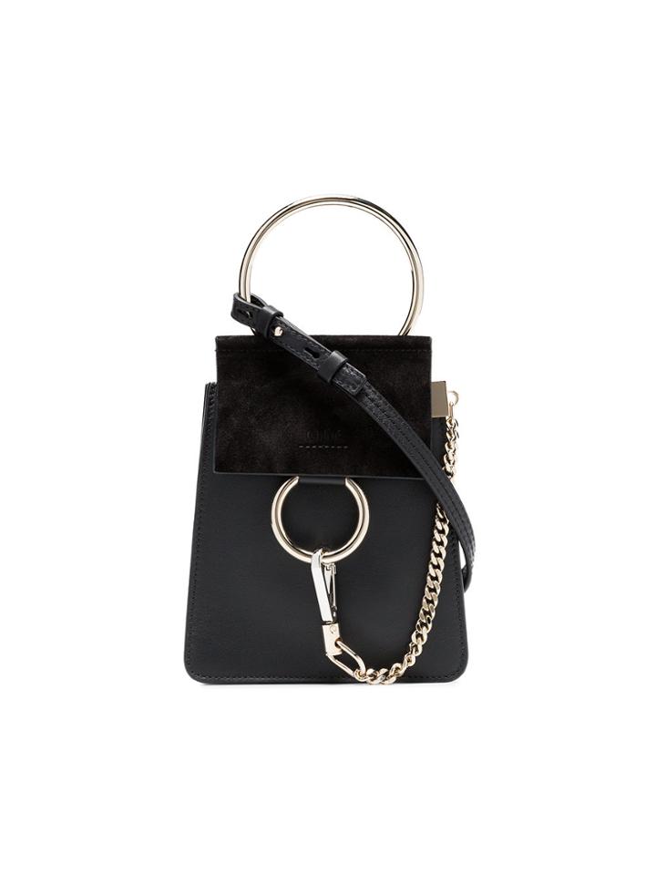 Chloé Black Faye Small Suede Bracelet Bag